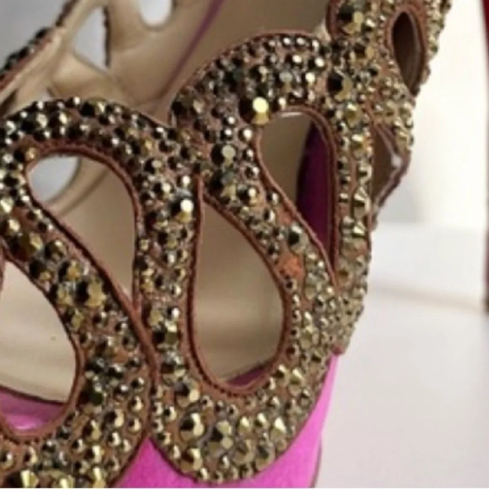🌺CHRISTIAN LOUBOUTIN 👠 Beaute Strass Pink Pumps Size: 36.5 - Picture 13 of 15